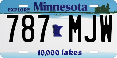 MN license plate 787MJW