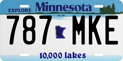 MN license plate 787MKE