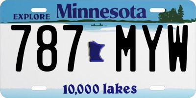 MN license plate 787MYW