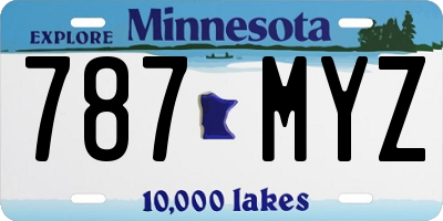 MN license plate 787MYZ