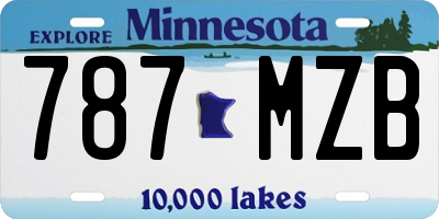 MN license plate 787MZB