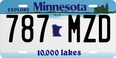 MN license plate 787MZD