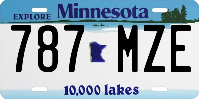 MN license plate 787MZE