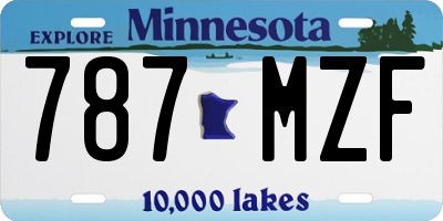 MN license plate 787MZF