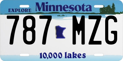 MN license plate 787MZG
