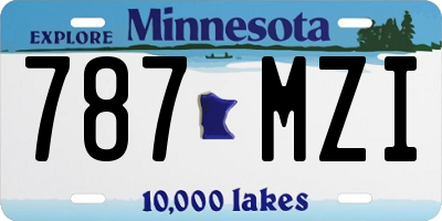 MN license plate 787MZI