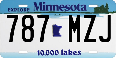 MN license plate 787MZJ