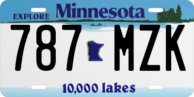 MN license plate 787MZK