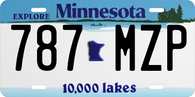 MN license plate 787MZP