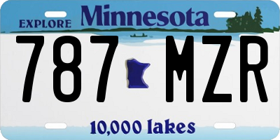 MN license plate 787MZR