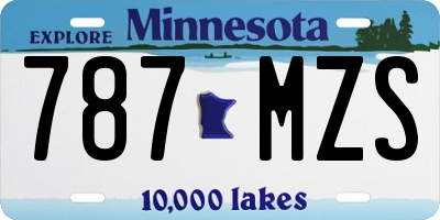 MN license plate 787MZS