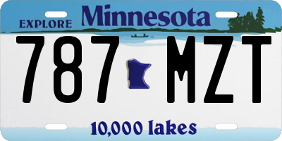 MN license plate 787MZT