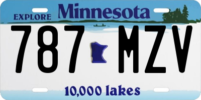 MN license plate 787MZV