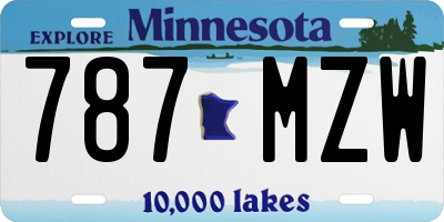 MN license plate 787MZW