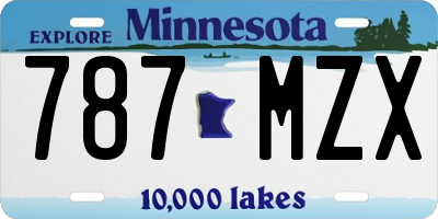 MN license plate 787MZX