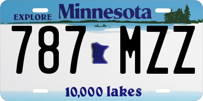 MN license plate 787MZZ