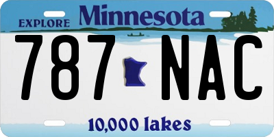 MN license plate 787NAC