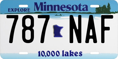 MN license plate 787NAF