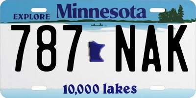 MN license plate 787NAK