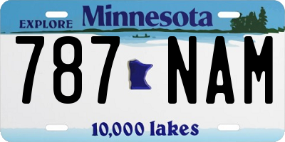 MN license plate 787NAM