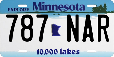 MN license plate 787NAR