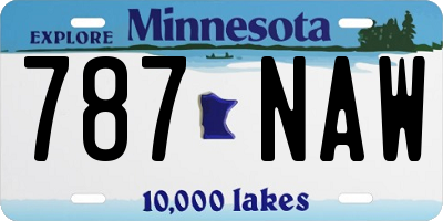 MN license plate 787NAW