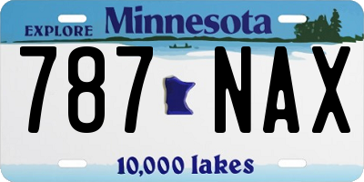 MN license plate 787NAX