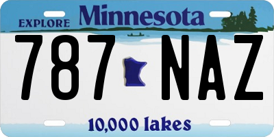 MN license plate 787NAZ