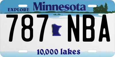 MN license plate 787NBA