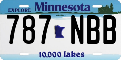 MN license plate 787NBB