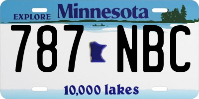 MN license plate 787NBC