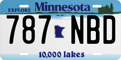 MN license plate 787NBD