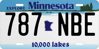 MN license plate 787NBE