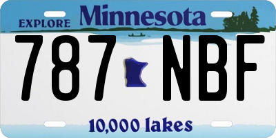 MN license plate 787NBF