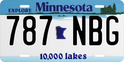 MN license plate 787NBG