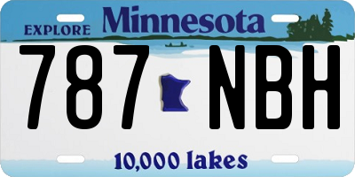 MN license plate 787NBH