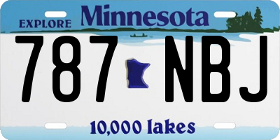 MN license plate 787NBJ