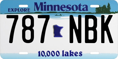 MN license plate 787NBK