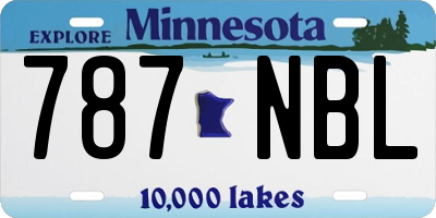 MN license plate 787NBL