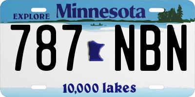 MN license plate 787NBN
