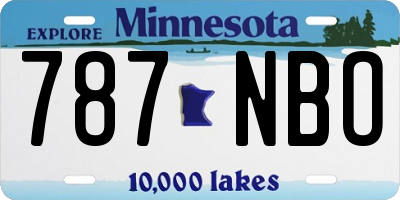 MN license plate 787NBO