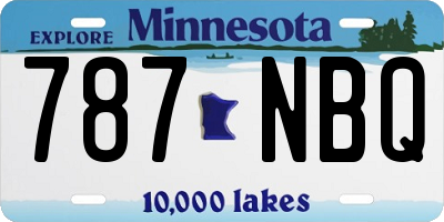 MN license plate 787NBQ