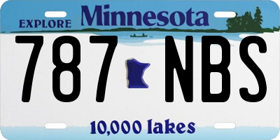 MN license plate 787NBS
