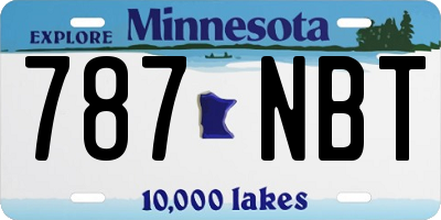 MN license plate 787NBT