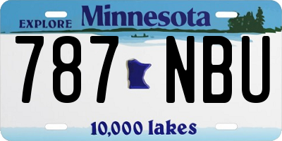 MN license plate 787NBU