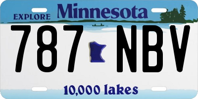 MN license plate 787NBV