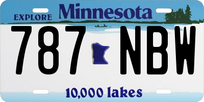 MN license plate 787NBW