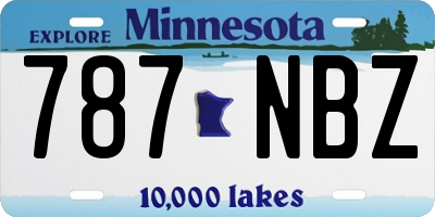 MN license plate 787NBZ