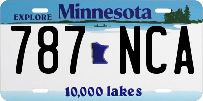 MN license plate 787NCA