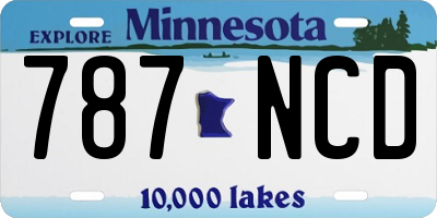 MN license plate 787NCD